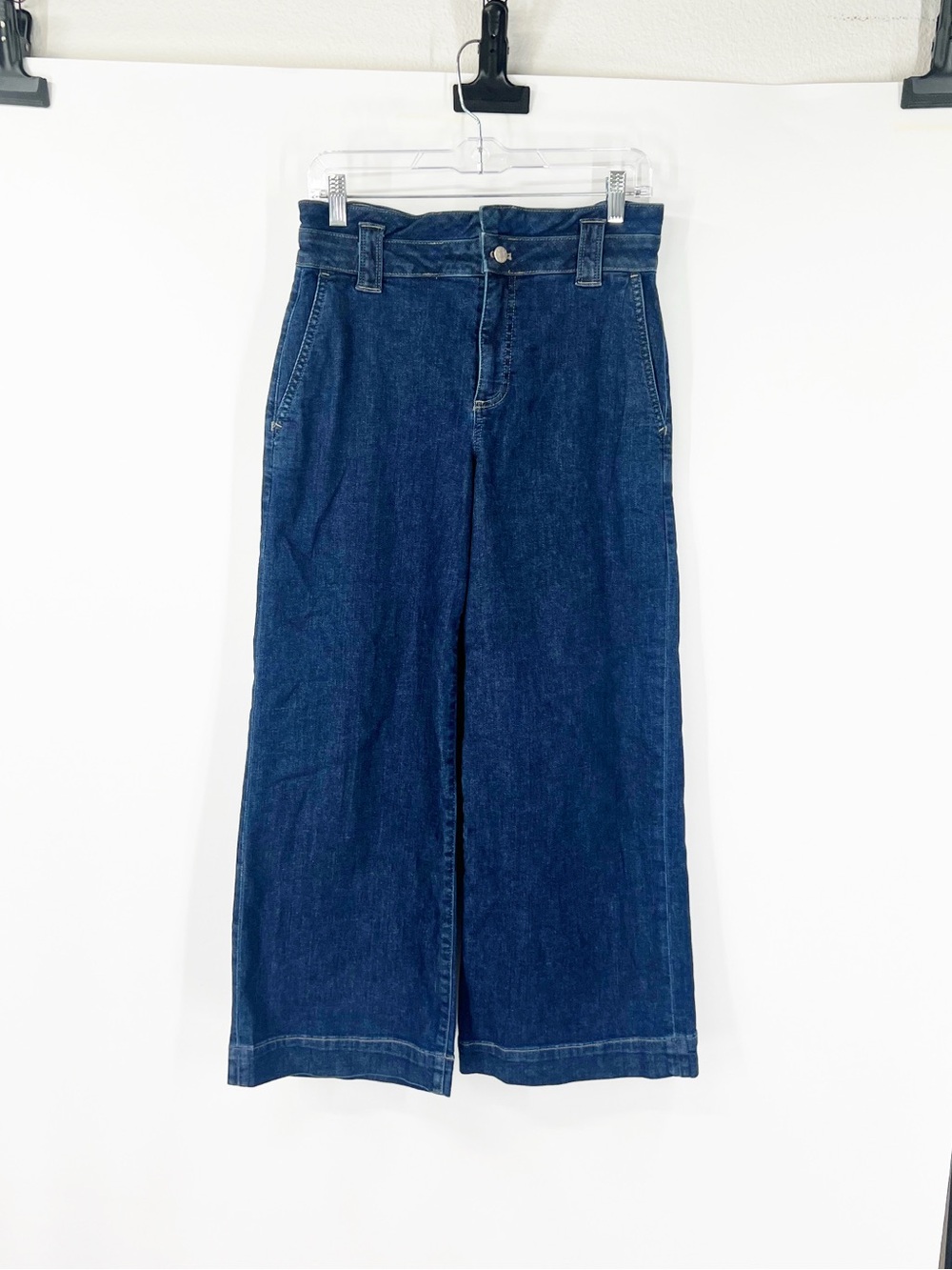 J. Crew Factory High Rise Wide Leg Jeans Dark Wash